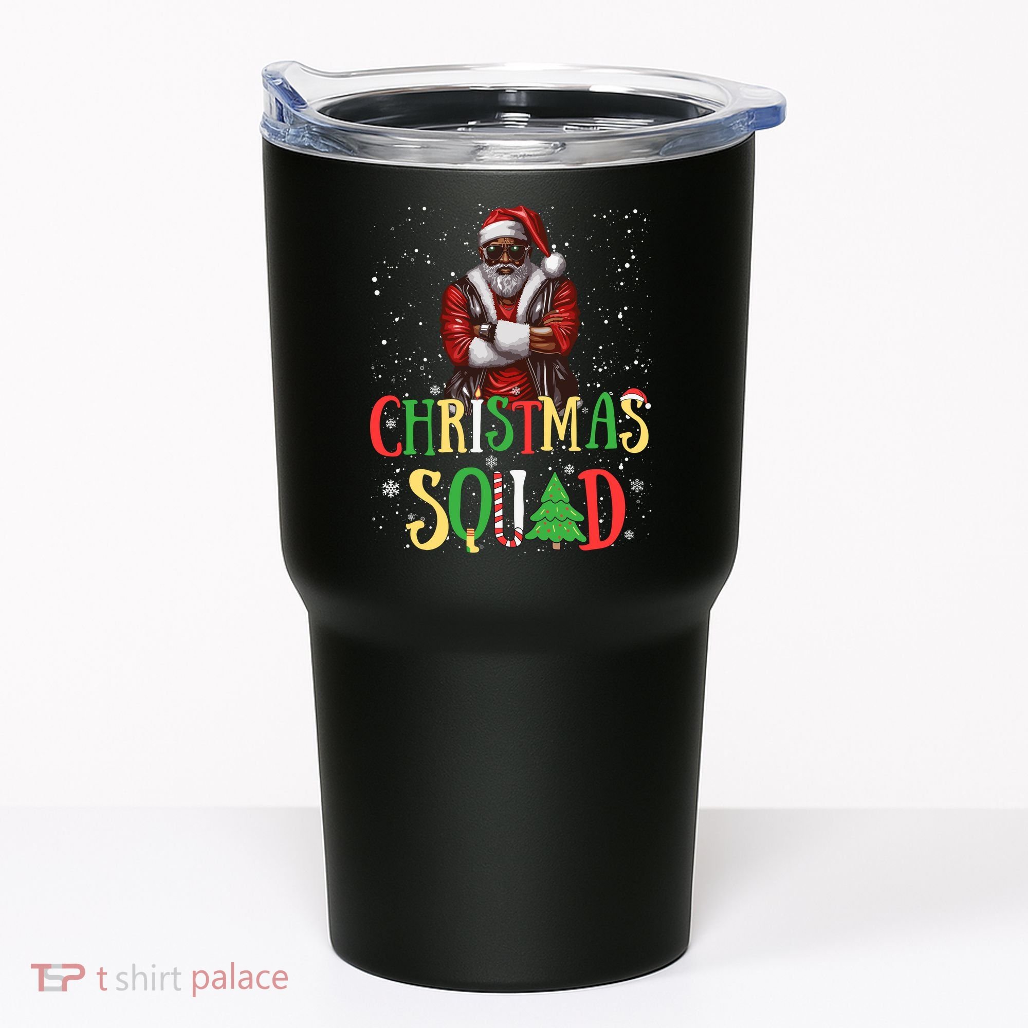 Santa Christmas Squad Black African American Pajamas Tumbler