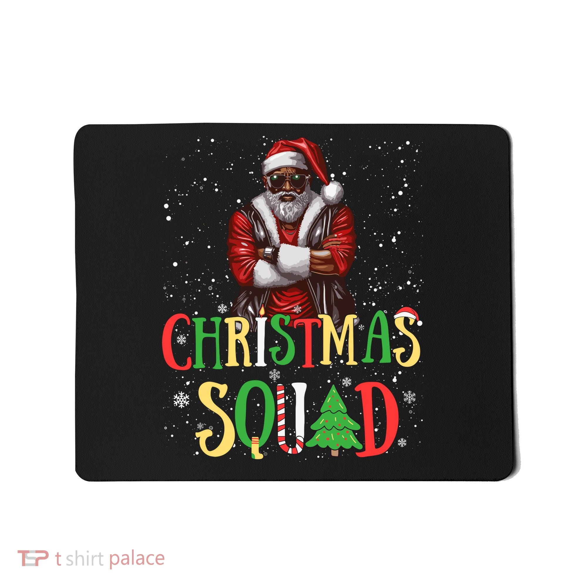 Santa Christmas Squad Black African American Pajamas Mousepad