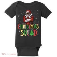 Santa Christmas Squad Black African American Pajamas Baby Bodysuit thumb 0