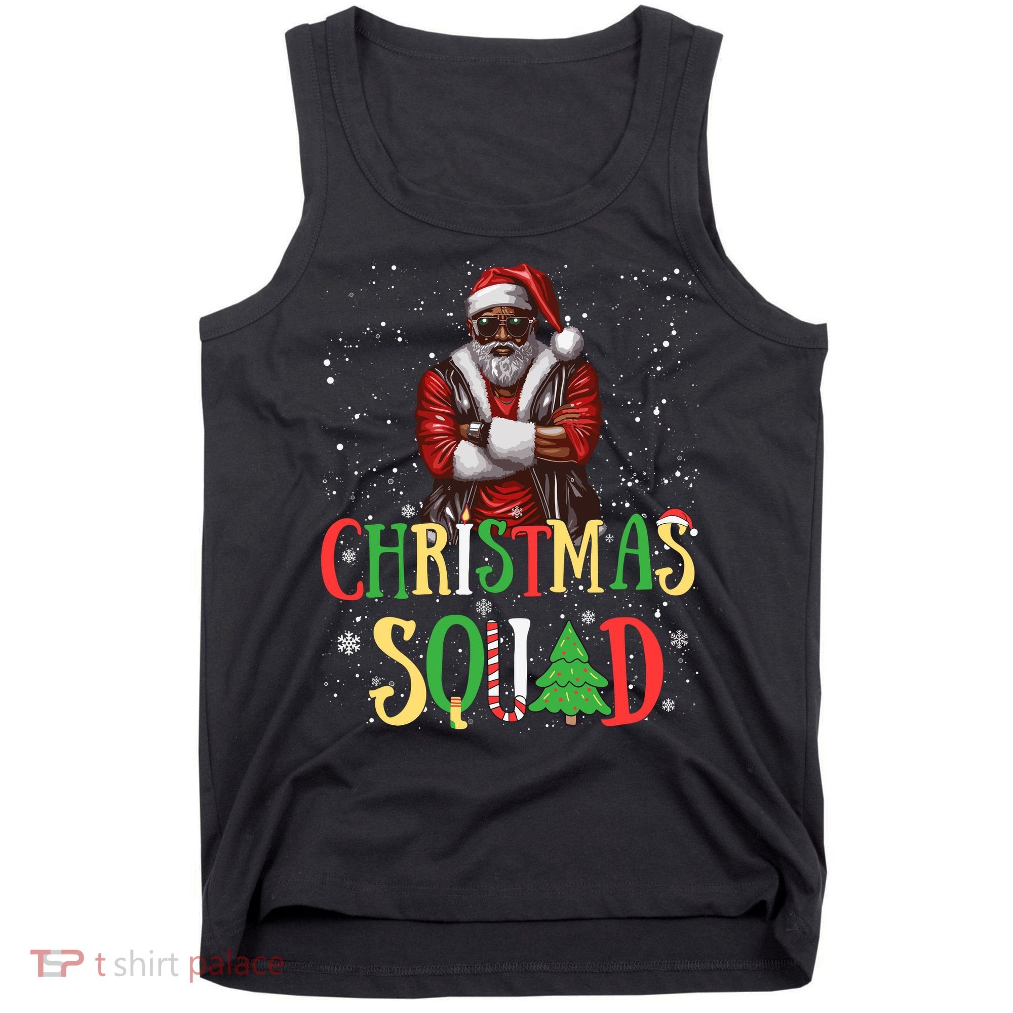 Santa Christmas Squad Black African American Pajamas Tank Top