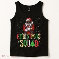 Santa Christmas Squad Black African American Pajamas Tank Top thumb 2