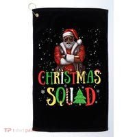 Santa Christmas Squad Black African American Pajamas Golf Towel thumb 0