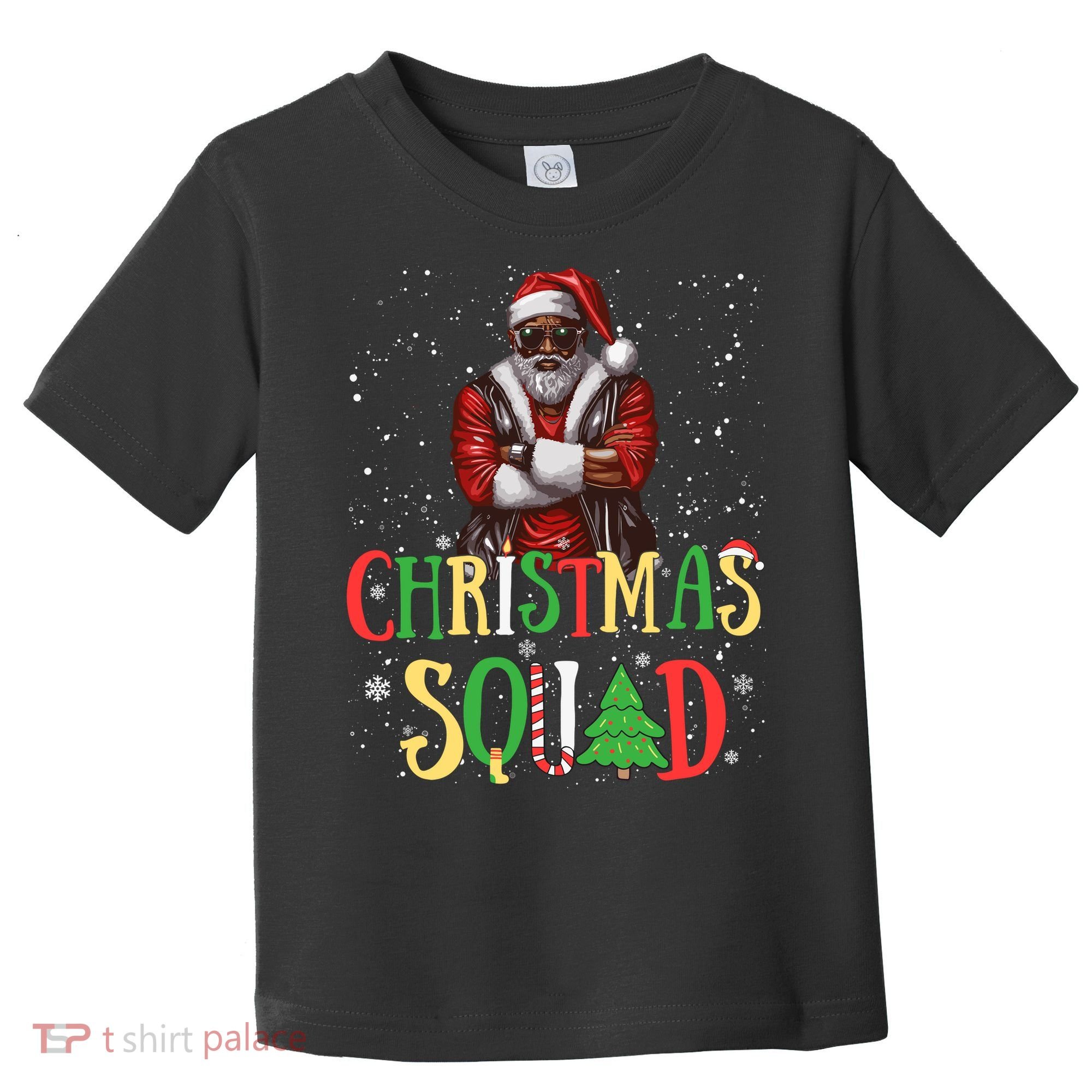 Santa Christmas Squad Black African American Pajamas Toddler T-Shirt