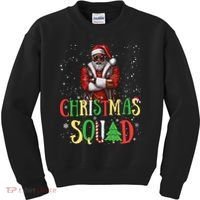 Santa Christmas Squad Black African American Pajamas Kids Sweatshirt thumb 0