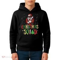 Santa Christmas Squad Black African American Pajamas Kids Hoodie thumb 4
