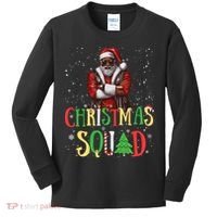 Santa Christmas Squad Black African American Pajamas Kids Long Sleeve Shirt thumb 0