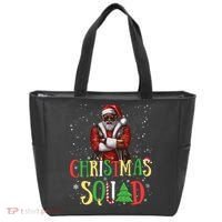 Santa Christmas Squad Black African American Pajamas Tote Bag thumb 0