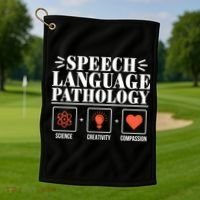 Science Cute Speech Language Pathology Slp Therapist Gift Golf Towel thumb 1