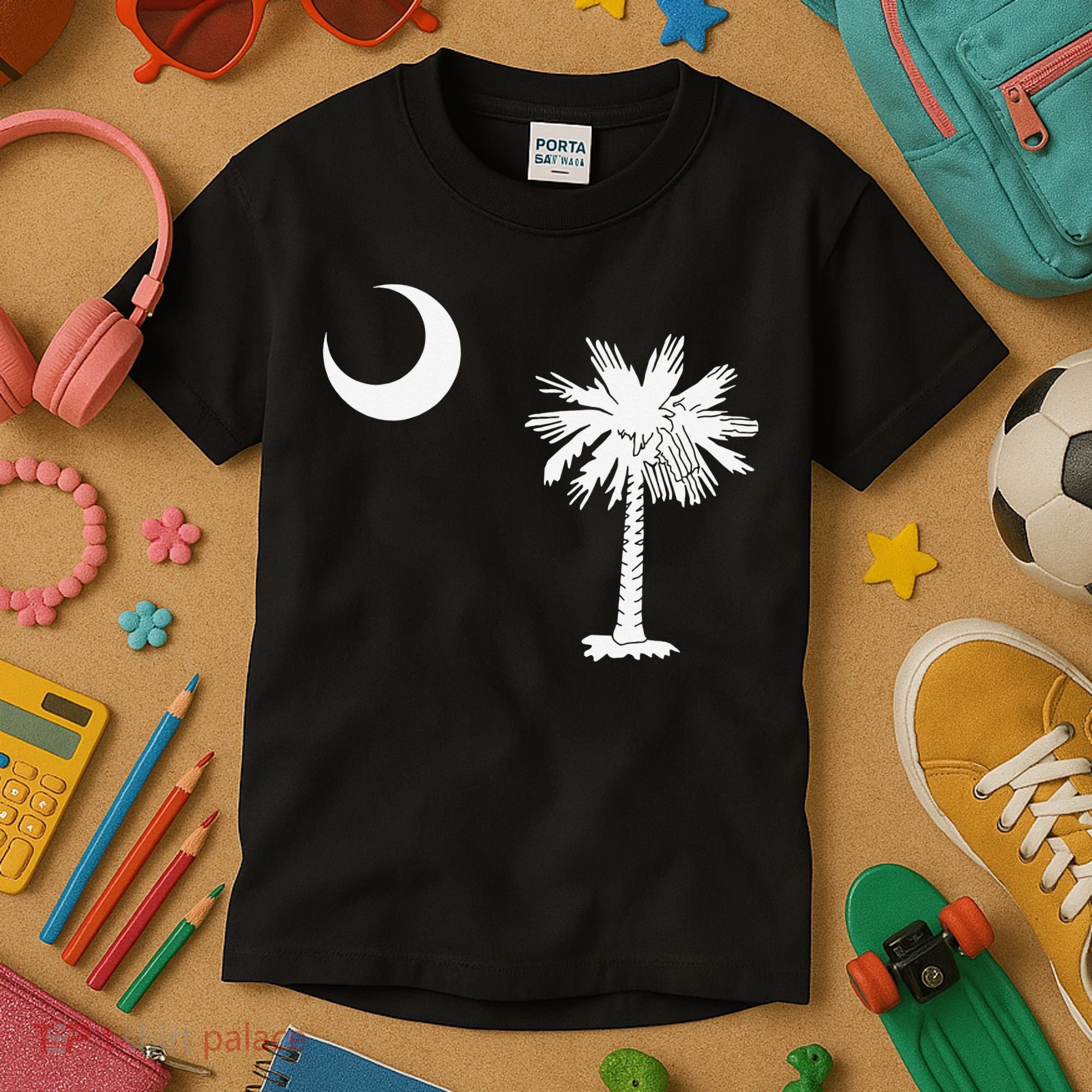 South Carolina State Flag Palmetto Moon SC Pride Kids T-Shirt