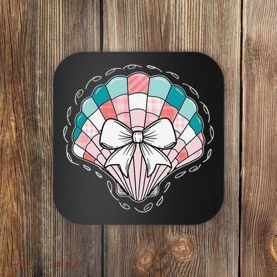 Seashell Coquette Summer Vibes Coastal Hawaii Preppy Beach Coaster