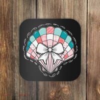 Seashell Coquette Summer Vibes Coastal Hawaii Preppy Beach Coaster thumb 0