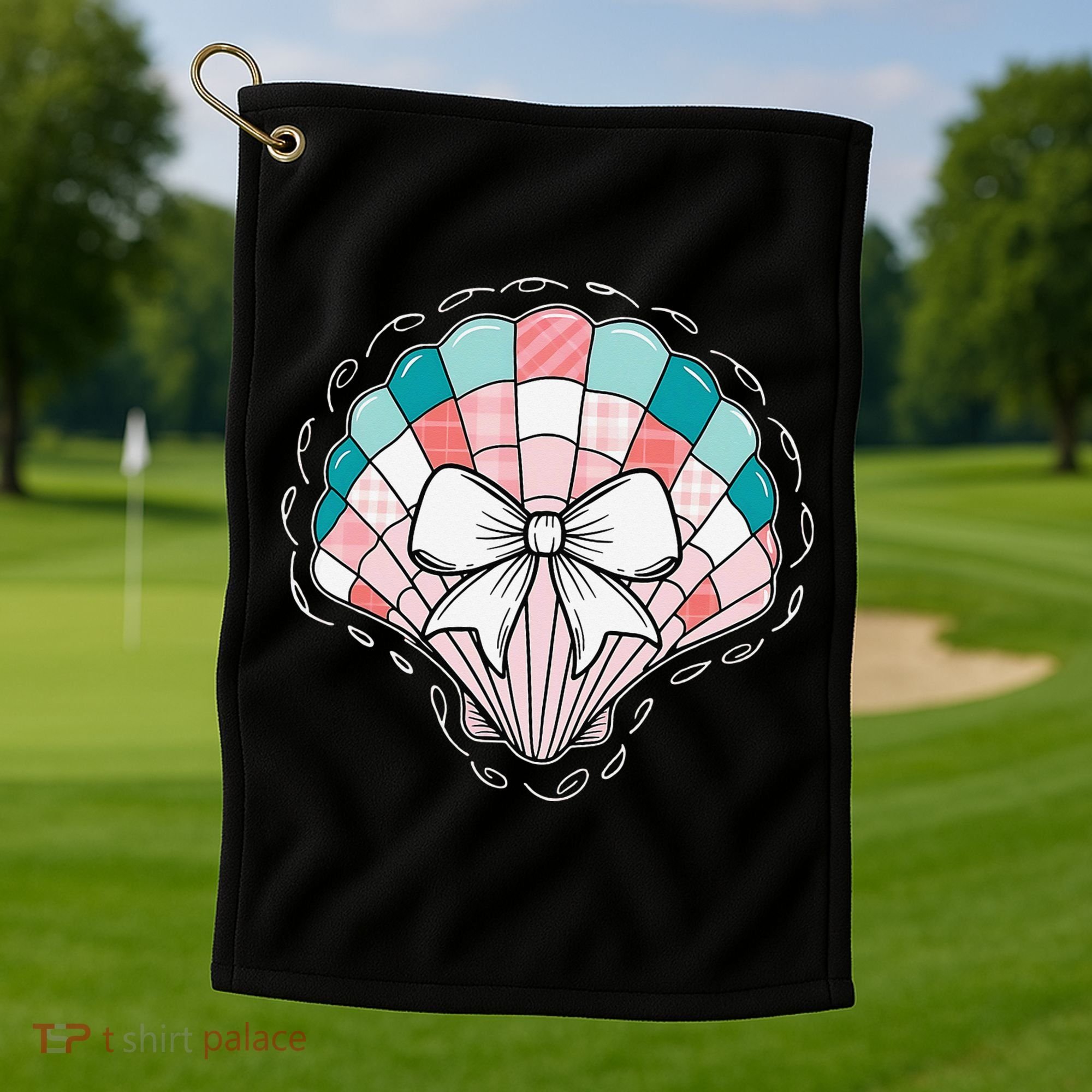 Seashell Coquette Summer Vibes Coastal Hawaii Preppy Beach Golf Towel