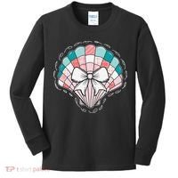 Seashell Coquette Summer Vibes Coastal Hawaii Preppy Beach Kids Long Sleeve Shirt thumb 0