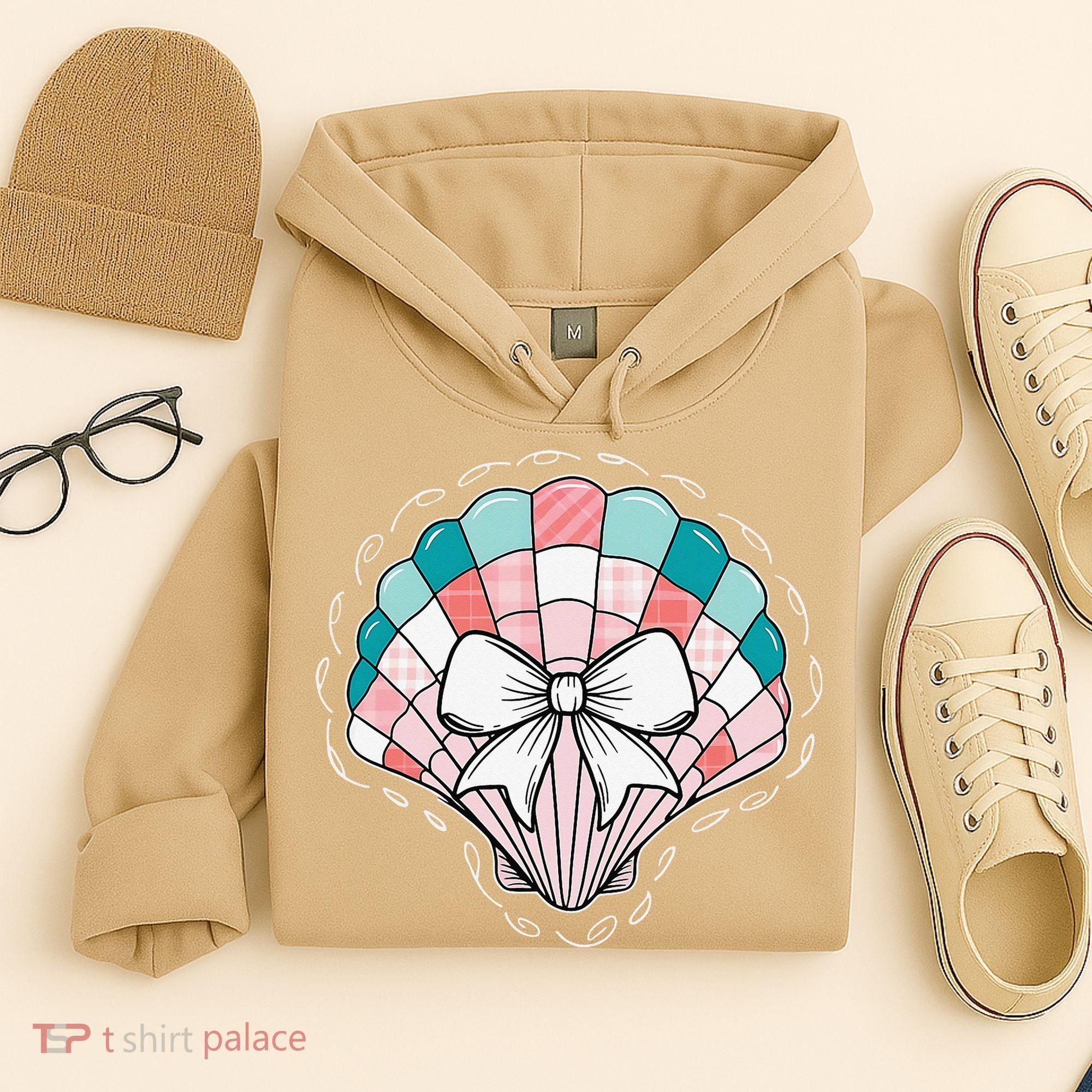 Seashell Coquette Summer Vibes Coastal Hawaii Preppy Beach Hoodie