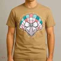 Seashell Coquette Summer Vibes Coastal Hawaii Preppy Beach T-Shirt thumb 3