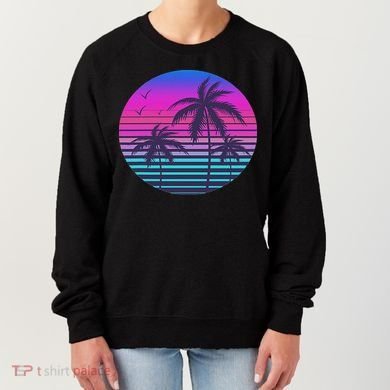 Sunset Cool Summer Vacation Women Beach Palm Tree Women's Sweatshirt