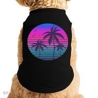 Sunset Cool Summer Vacation Women Beach Palm Tree Doggie Tank thumb 0