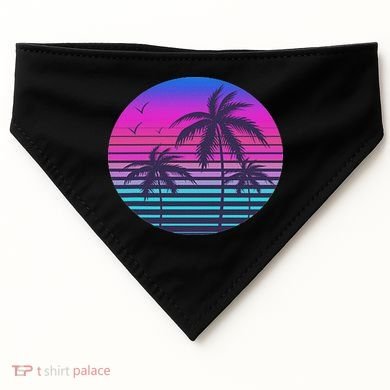 Sunset Cool Summer Vacation Women Beach Palm Tree USA-Made Doggie Bandana