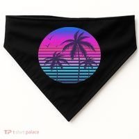 Sunset Cool Summer Vacation Women Beach Palm Tree USA-Made Doggie Bandana thumb 0