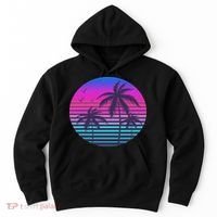 Sunset Cool Summer Vacation Women Beach Palm Tree Hoodie thumb 0