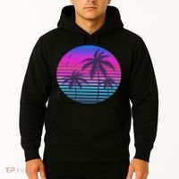 Sunset Cool Summer Vacation Women Beach Palm Tree Hoodie thumb 2