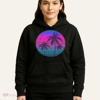 Sunset Cool Summer Vacation Women Beach Palm Tree Hoodie thumb 5