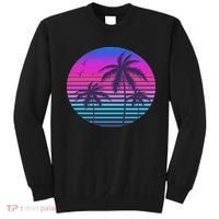 Sunset Cool Summer Vacation Women Beach Palm Tree Sweatshirt thumb 0