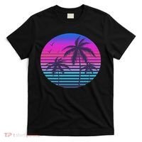 Sunset Cool Summer Vacation Women Beach Palm Tree T-Shirt thumb 0