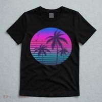 Sunset Cool Summer Vacation Women Beach Palm Tree T-Shirt thumb 5