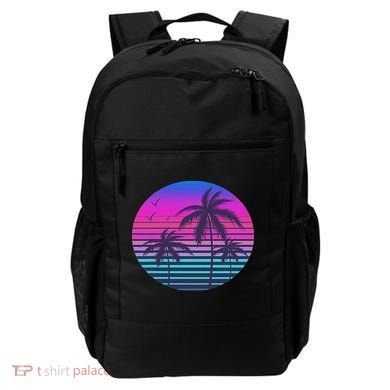 Sunset Cool Summer Vacation Women Beach Palm Tree Backpack