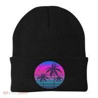 Sunset Cool Summer Vacation Women Beach Palm Tree Beanie thumb 0