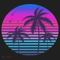 Sunset Cool Summer Vacation Women Beach Palm Tree Beanie thumb 2