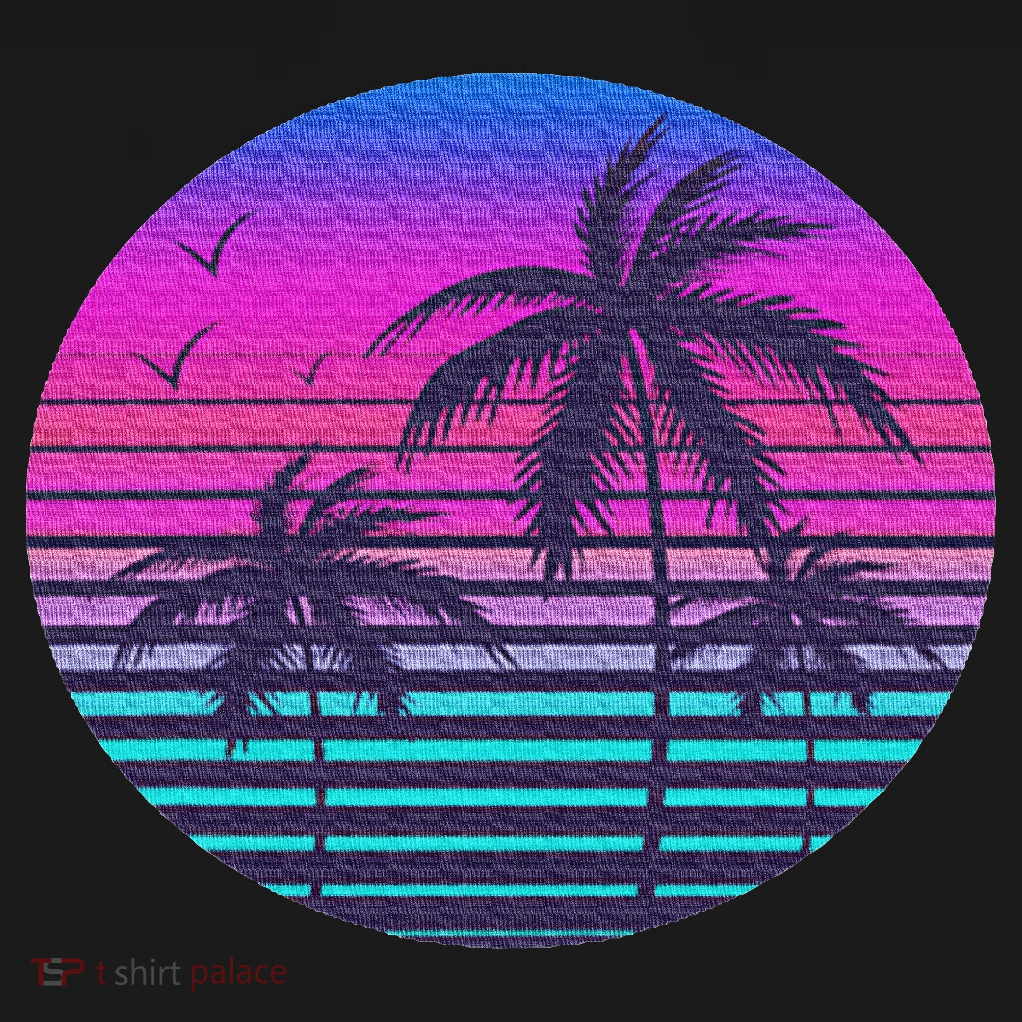 Sunset Cool Summer Vacation Women Beach Palm Tree Pajama Set