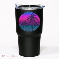 Sunset Cool Summer Vacation Women Beach Palm Tree Tumbler thumb 0