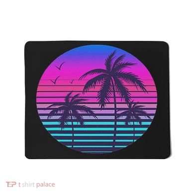 Sunset Cool Summer Vacation Women Beach Palm Tree Mousepad