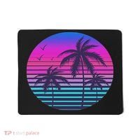 Sunset Cool Summer Vacation Women Beach Palm Tree Mousepad thumb 0