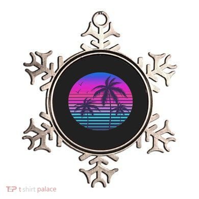 Sunset Cool Summer Vacation Women Beach Palm Tree Ornament