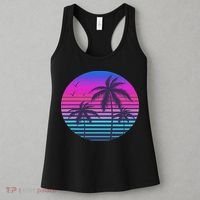 Sunset Cool Summer Vacation Women Beach Palm Tree Women's Tank Top thumb 3