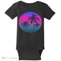 Sunset Cool Summer Vacation Women Beach Palm Tree Baby Bodysuit thumb 0