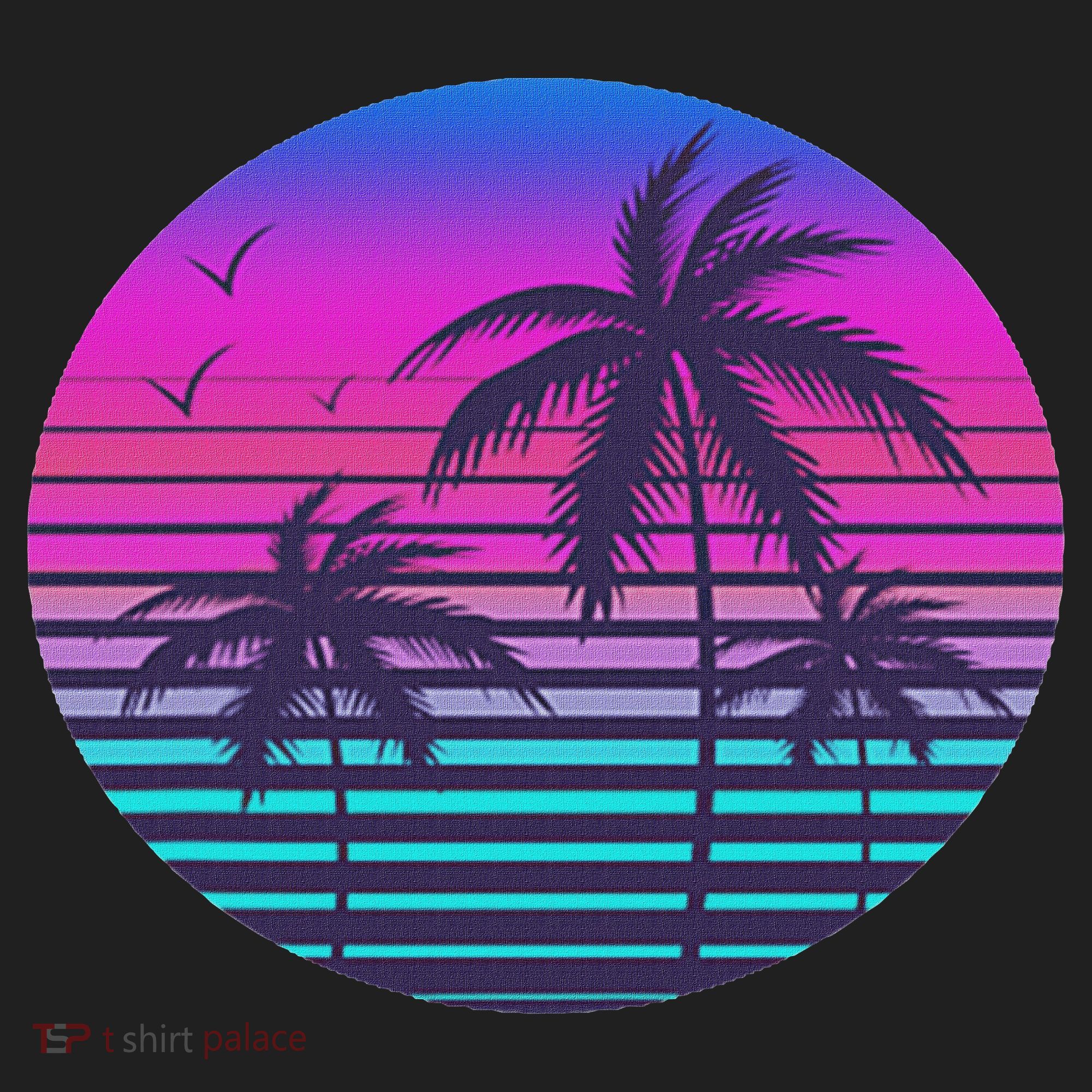 Sunset Cool Summer Vacation Women Beach Palm Tree Hat
