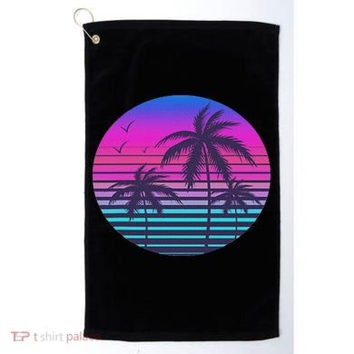 Sunset Cool Summer Vacation Women Beach Palm Tree Golf Towel
