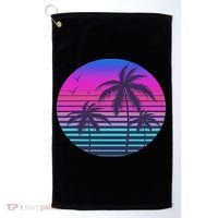 Sunset Cool Summer Vacation Women Beach Palm Tree Golf Towel thumb 0
