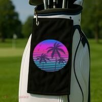 Sunset Cool Summer Vacation Women Beach Palm Tree Golf Towel thumb 2