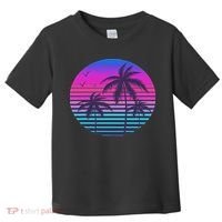 Sunset Cool Summer Vacation Women Beach Palm Tree Toddler T-Shirt thumb 0