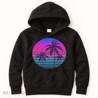 Sunset Cool Summer Vacation Women Beach Palm Tree Kids Hoodie thumb 0