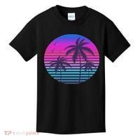 Sunset Cool Summer Vacation Women Beach Palm Tree Kids T-Shirt thumb 0