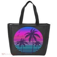 Sunset Cool Summer Vacation Women Beach Palm Tree Tote Bag thumb 0