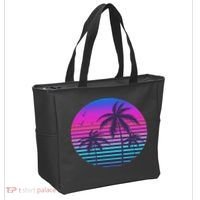 Sunset Cool Summer Vacation Women Beach Palm Tree Tote Bag thumb 2