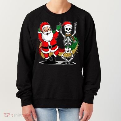 Santa Claus & Skeleton Christmas Women's Sweatshirt
