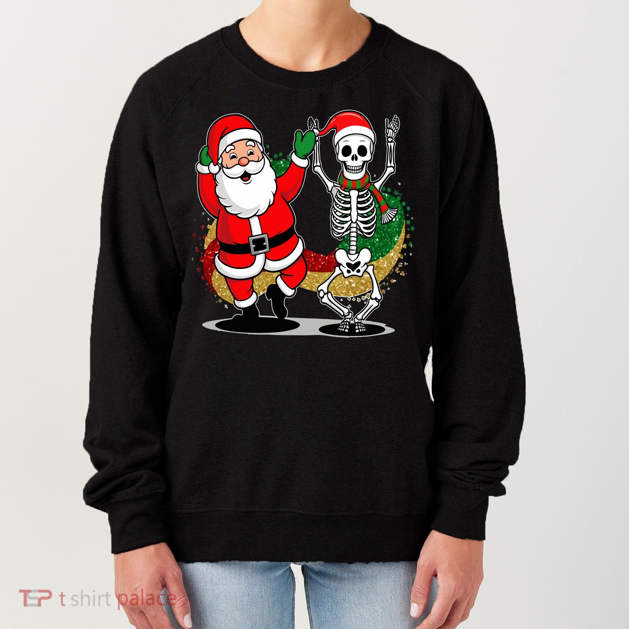 Santa Claus & Skeleton Christmas Women's Sweatshirt